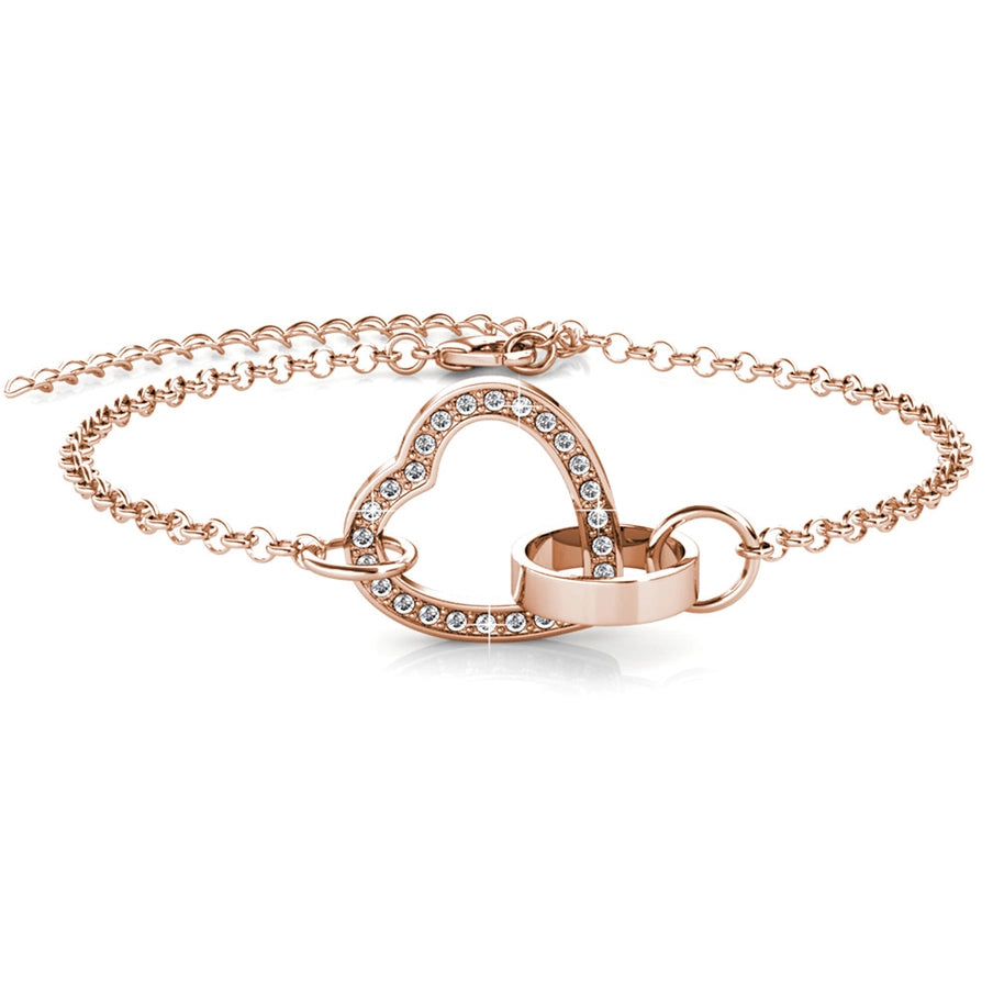 Armband med låst hjärta & Forget-Me-Not ultratunn klocka