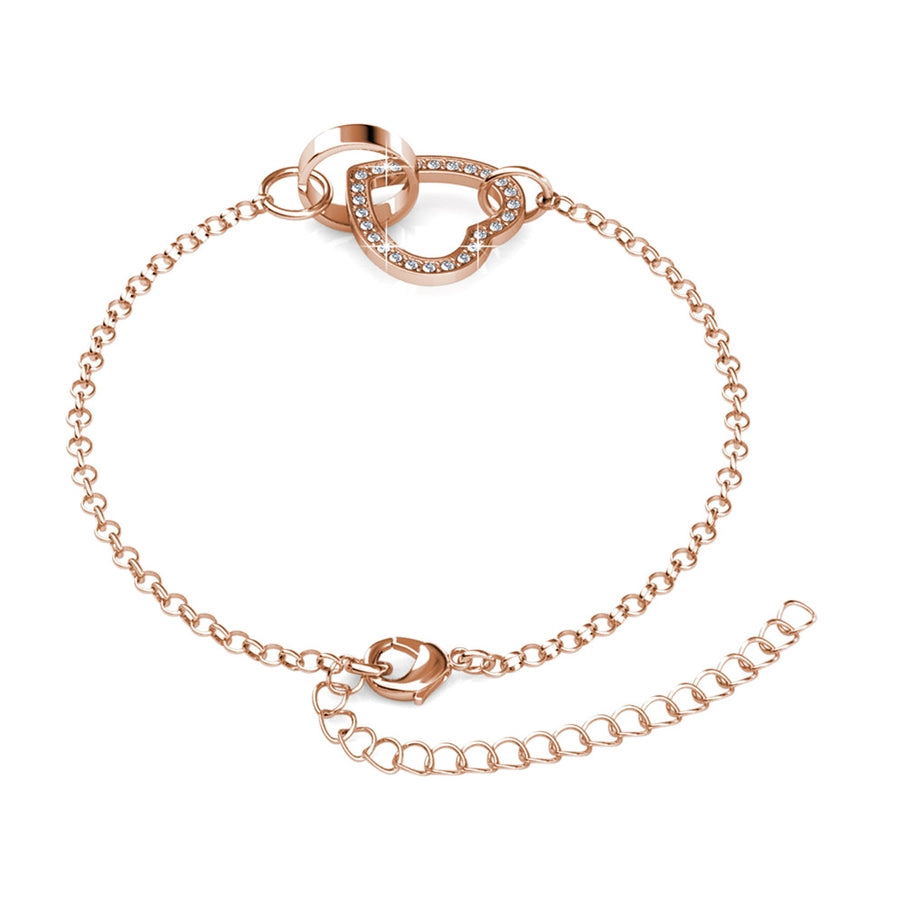 Armband med låst hjärta & Forget-Me-Not ultratunn klocka
