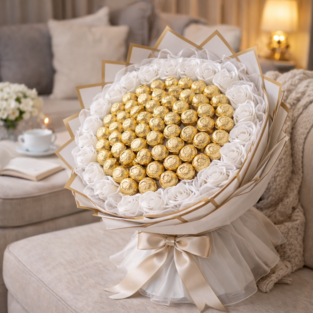 Lyxig Chokladbukett med Ferrero Rocher – Elegant Presentbukett