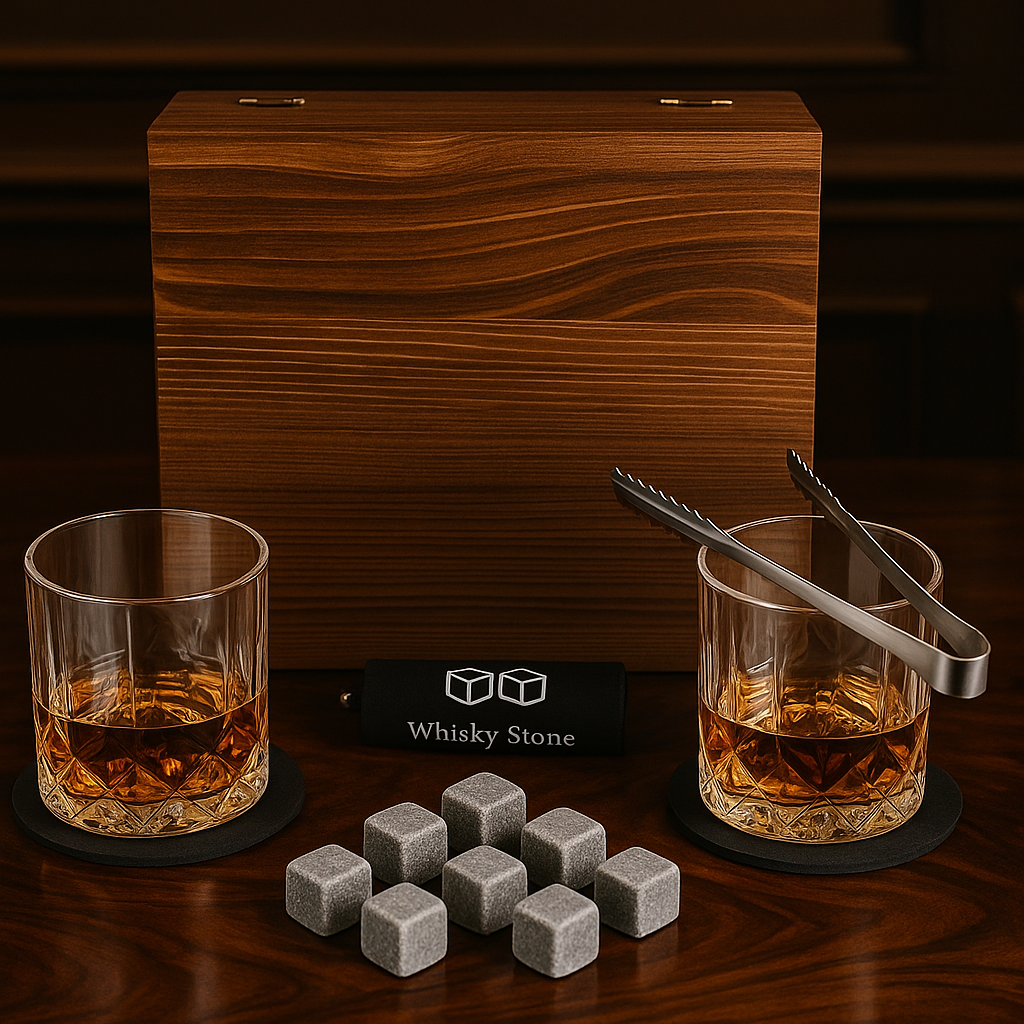 Whiskeyglasörsset, Whiskystenar, Iskäftar, Återanvändbar Vinglas, Presentset