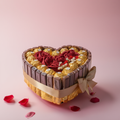 Hjärtformad Chokladbukett med Merci, Ferrero Rocher & Röda Rosor