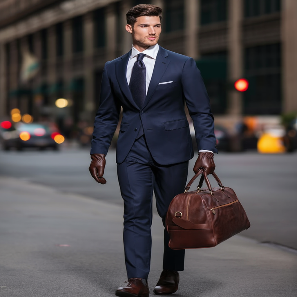 Presentpaket Herr i Äkta Läder – Väska & Handskar